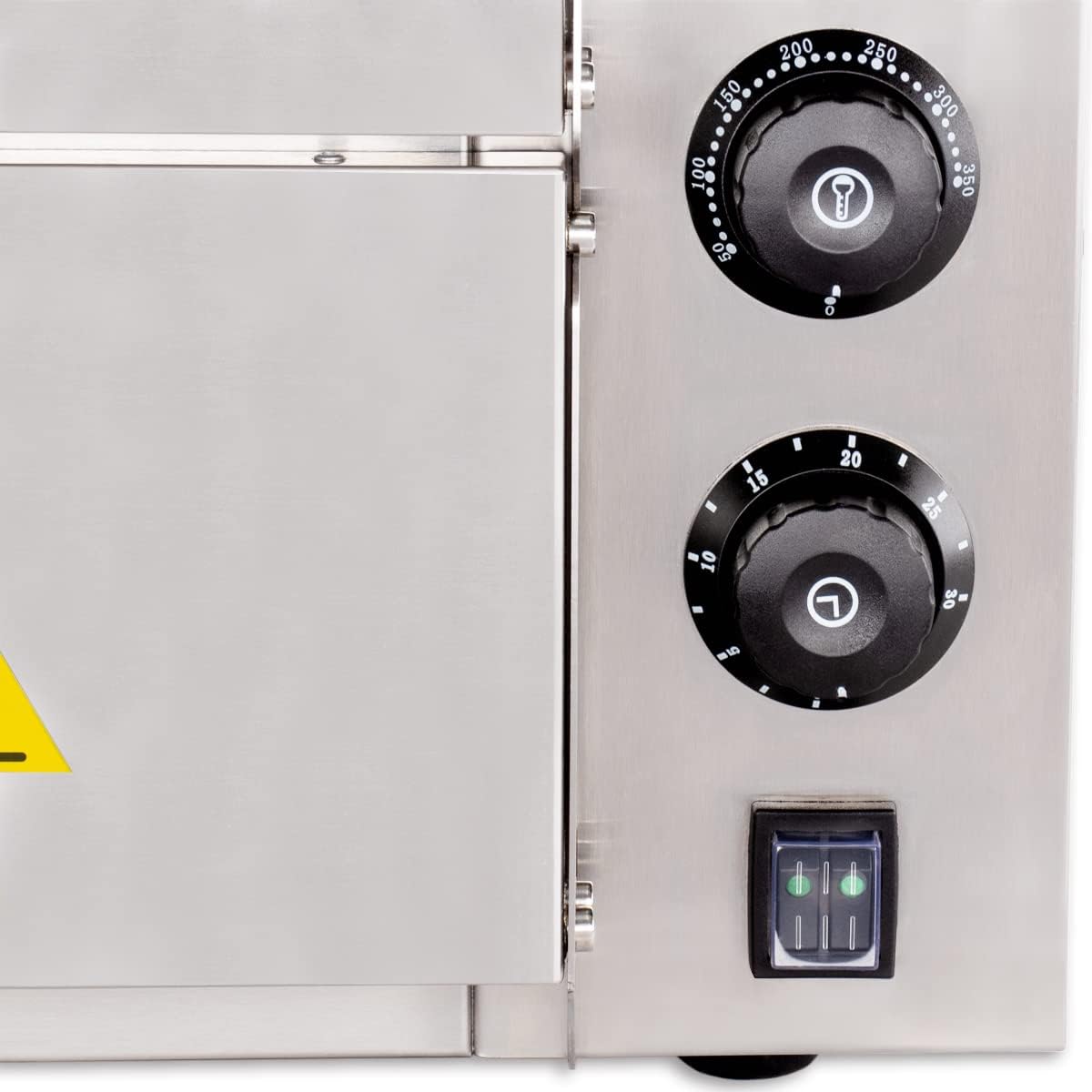 Beeketal 'BPO33-2' Profi Doppel Kammer Pizzaofen mit 2x 400x400 mm Schamottstein, Gastro Steinbackofen für Pizza und Backwaren, Leistung 3000W, Pizzabackofen Temperatur bis zu 350°C