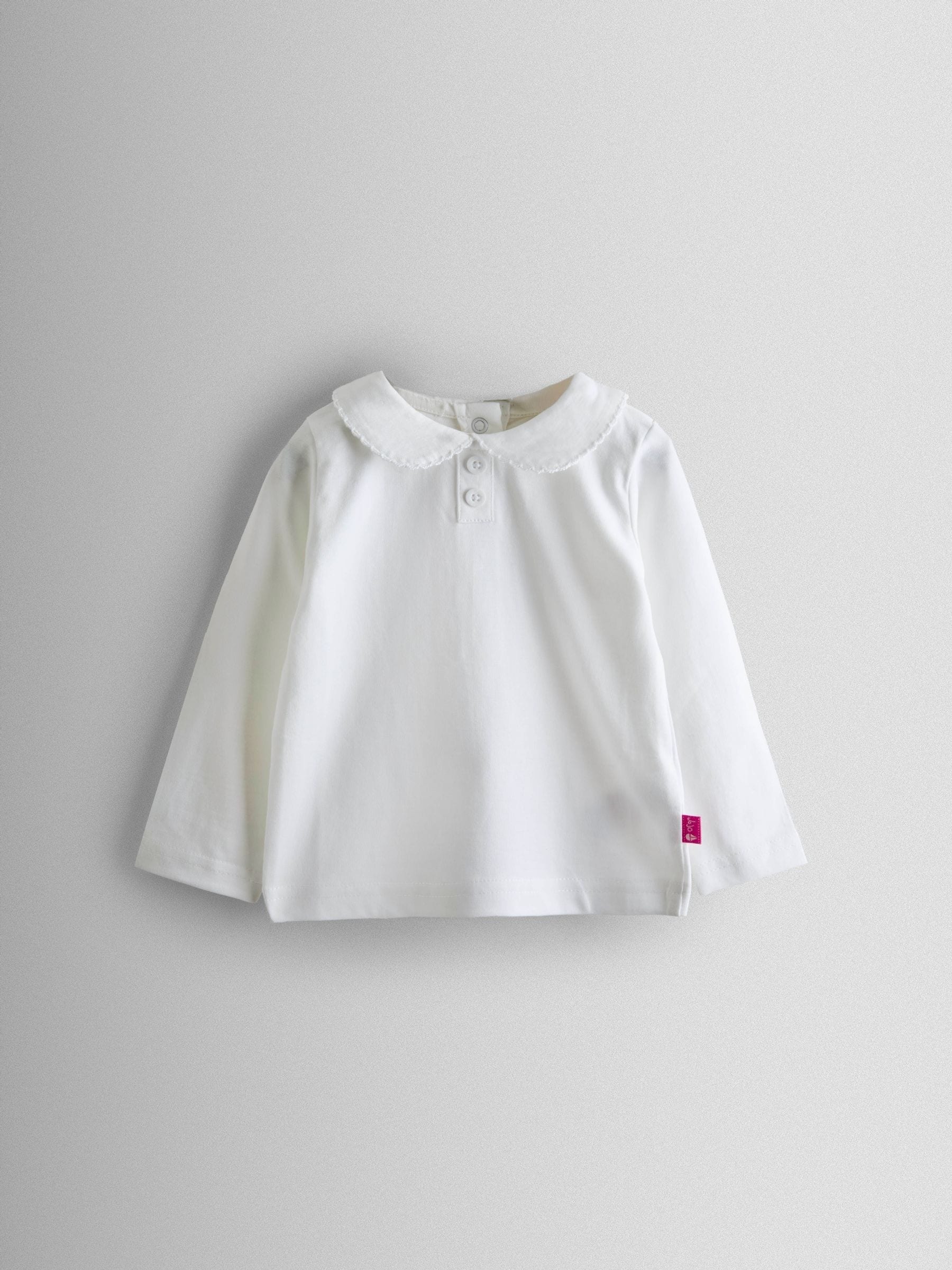 JoJo Maman Bébé 2-Pack 100% Cotton Plain Peter Pan Tops
