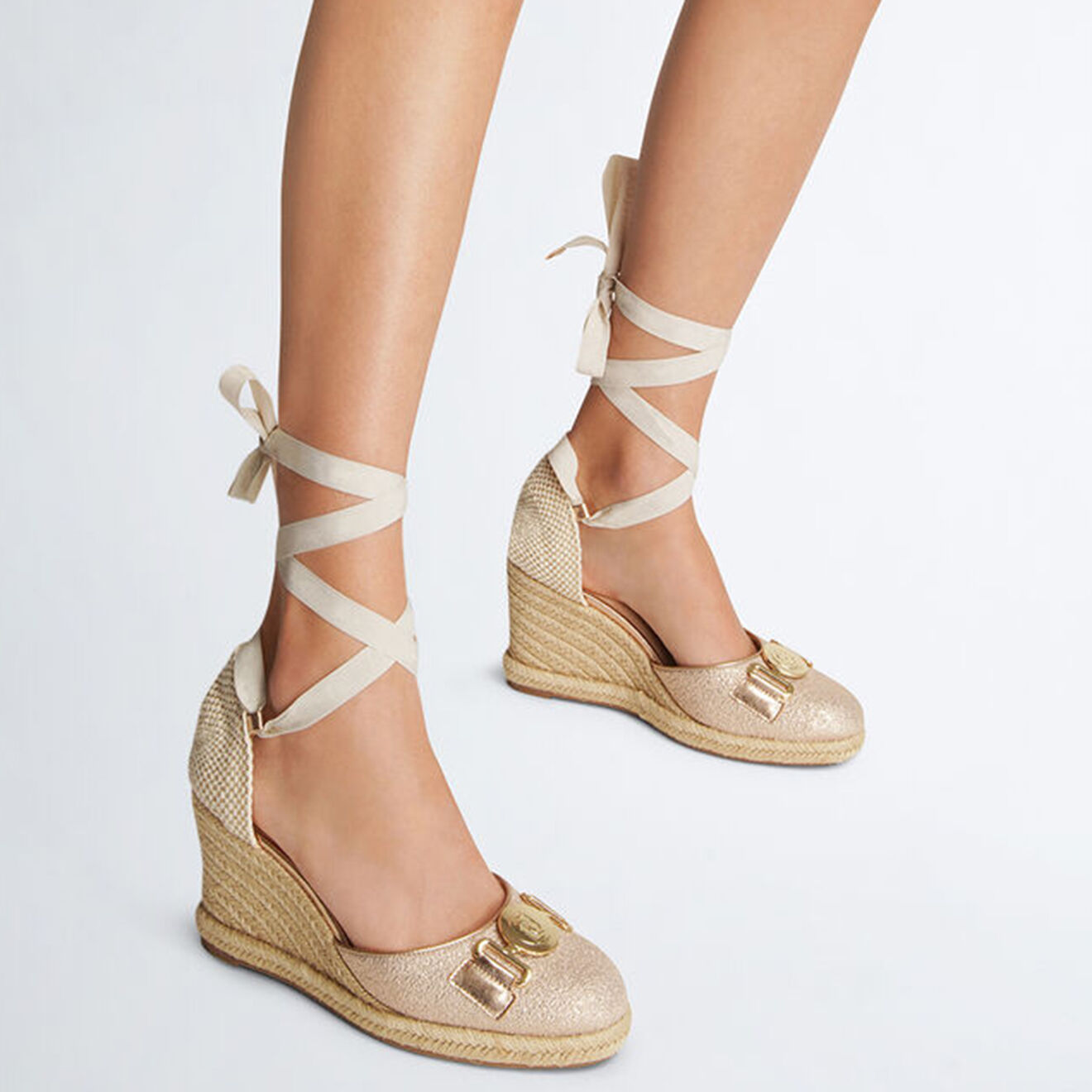 Liu-Jo Espadrilles compensées Damita roses - Talon 9 cm