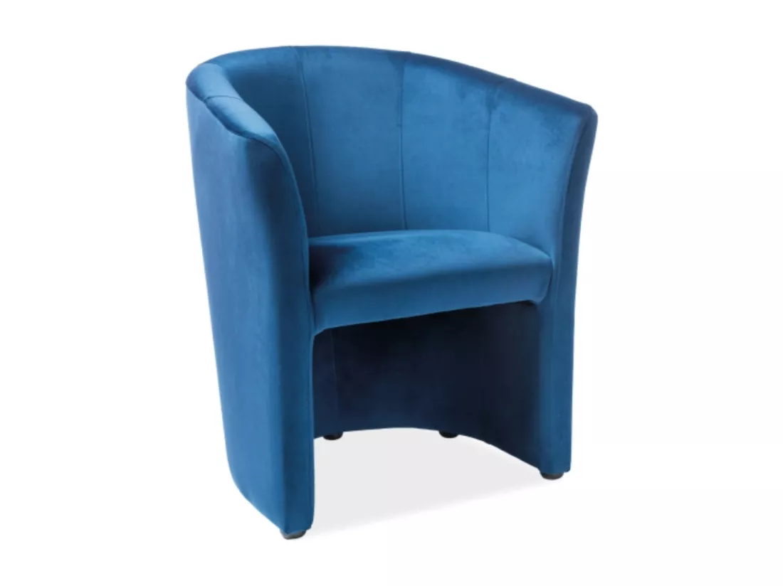 Fauteuil cabriolet confort velours bleu Tisso