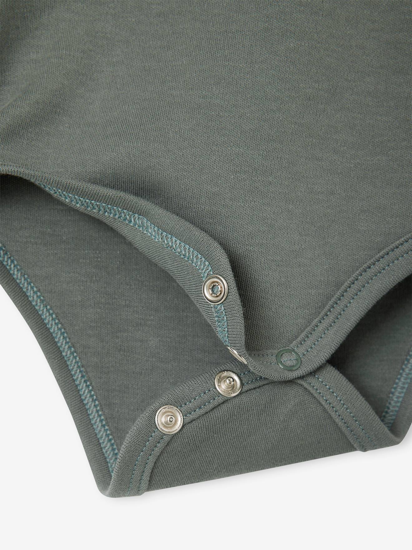 Conjunto de 3 bodies de manga comprida para bebê com abertura americana 