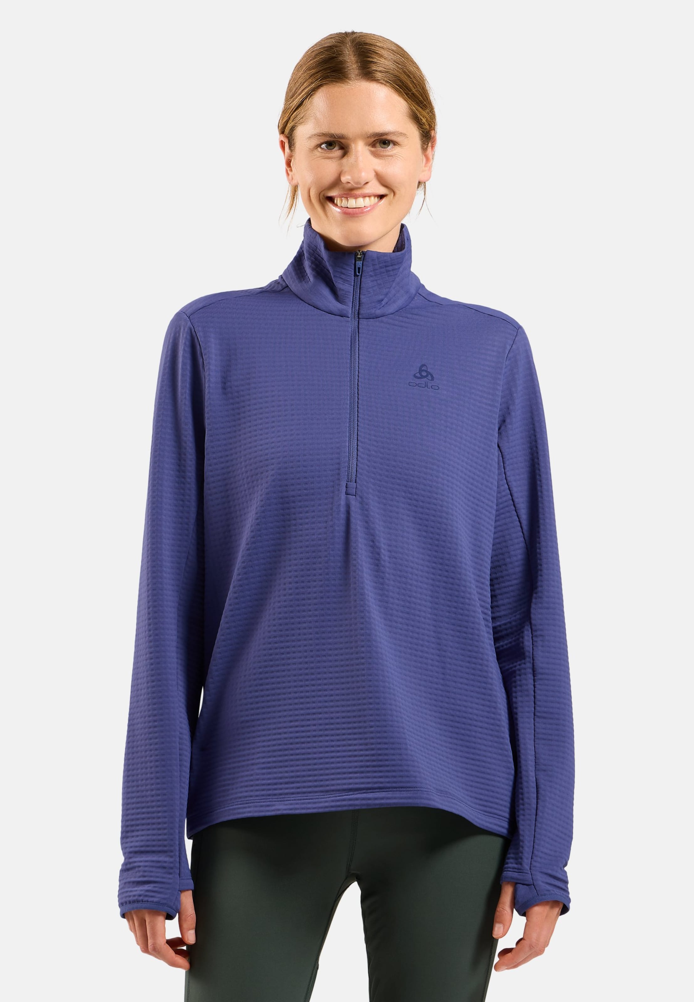 Essentials Thermal Laufshirt mit Halbreissverschluss in Skipper Blue