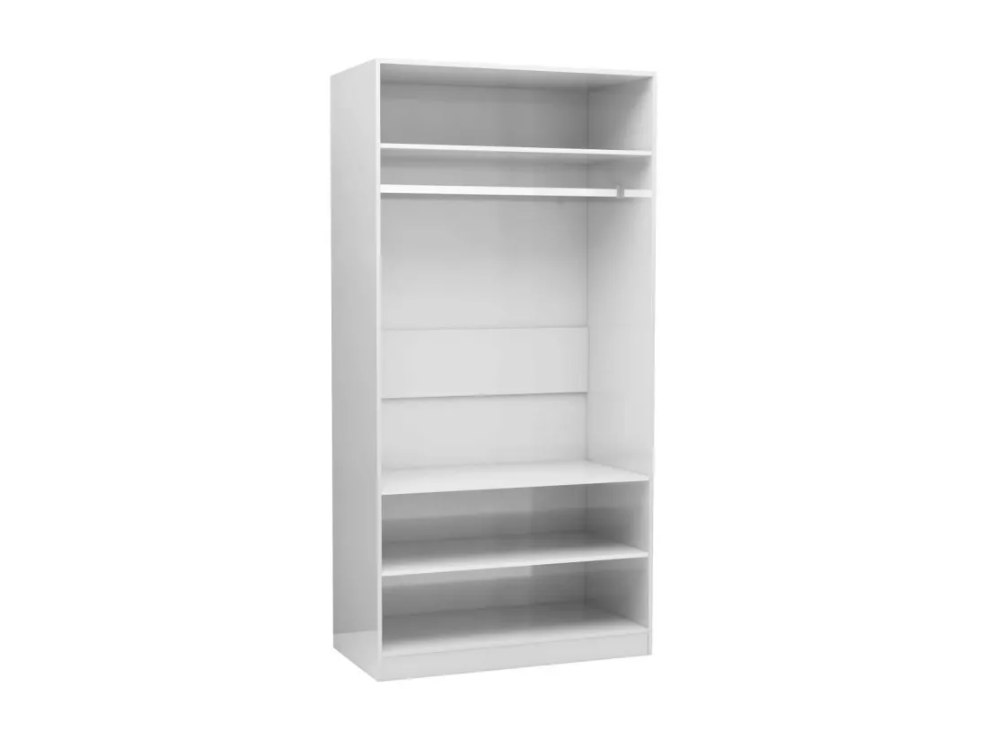 Garde-robe Blanc brillant 100 x 50x200