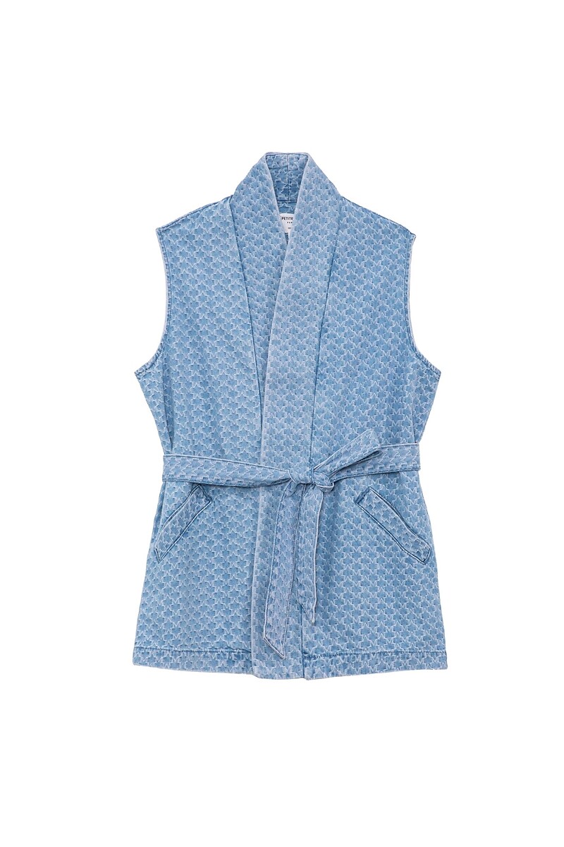 LA PETITE ETOILE<br>Colete jeans sem mangas estampado VERANY