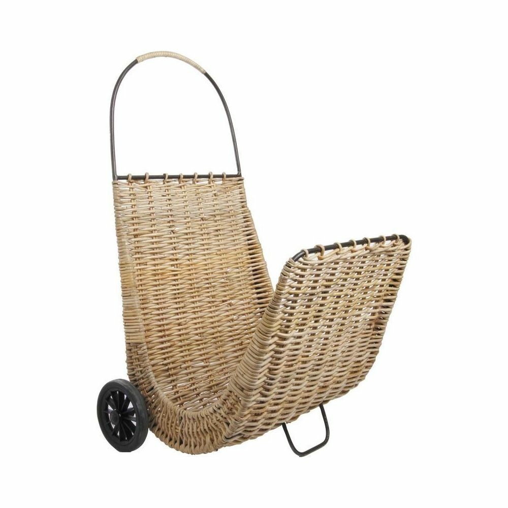 Chariot à bûches sur roulettes en poelet