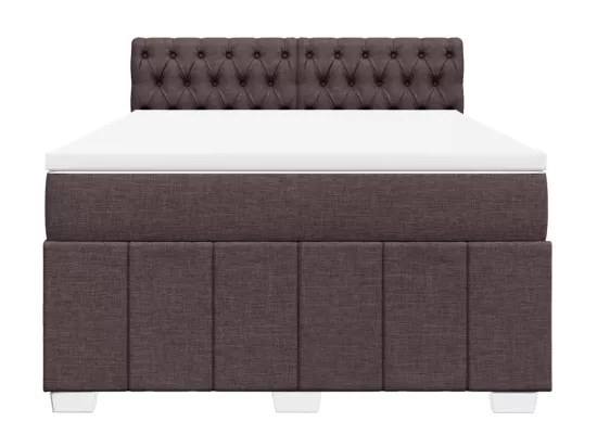 Sommier à lattes de lit avec matelas Marron foncé 160x200 cm