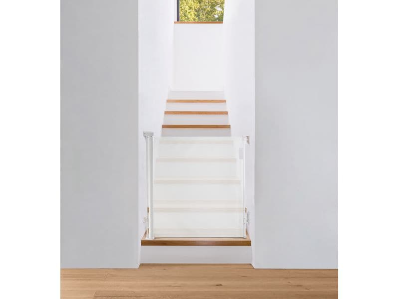 DREAMBABY Türschutzgitter Glide n Hide 60 cm - 140 cm Weiss Einziehbares Türschutzgitter zum Anschrauben