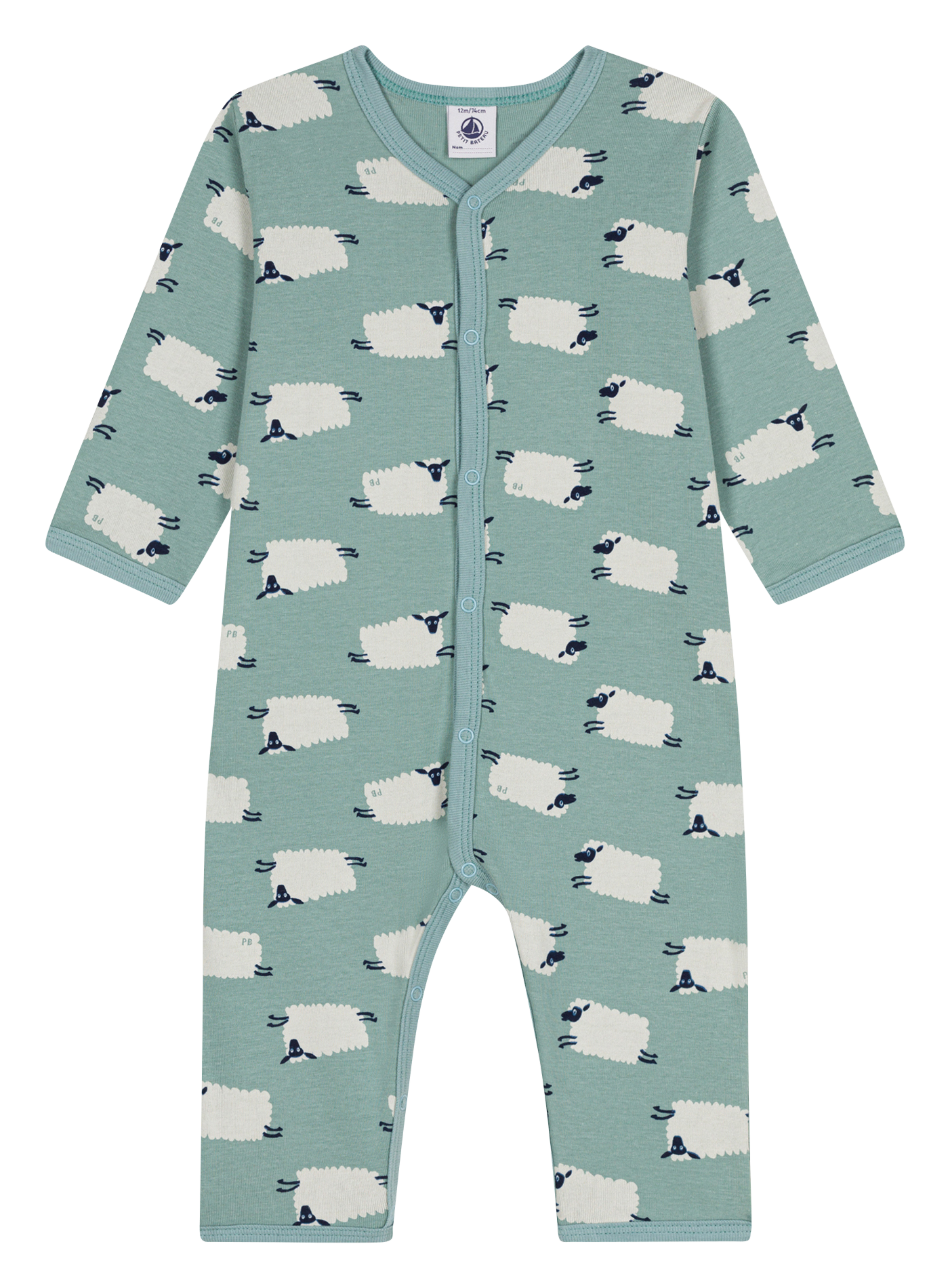 Pyjama en coton imprimé | Vert
