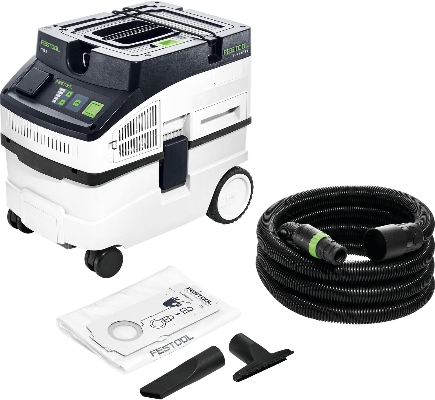 Festool Absaugmobil CT 15 E CLEANTEC (mit Hauptfilter, Saugschlauch, SELFCLEAN Filtersack, Fugendüse, Polsterdüse)
