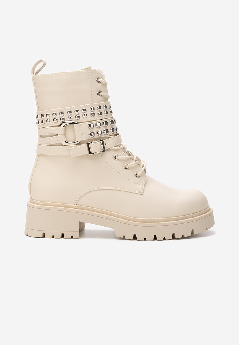 Bottines rangers femme beige Sherrill
