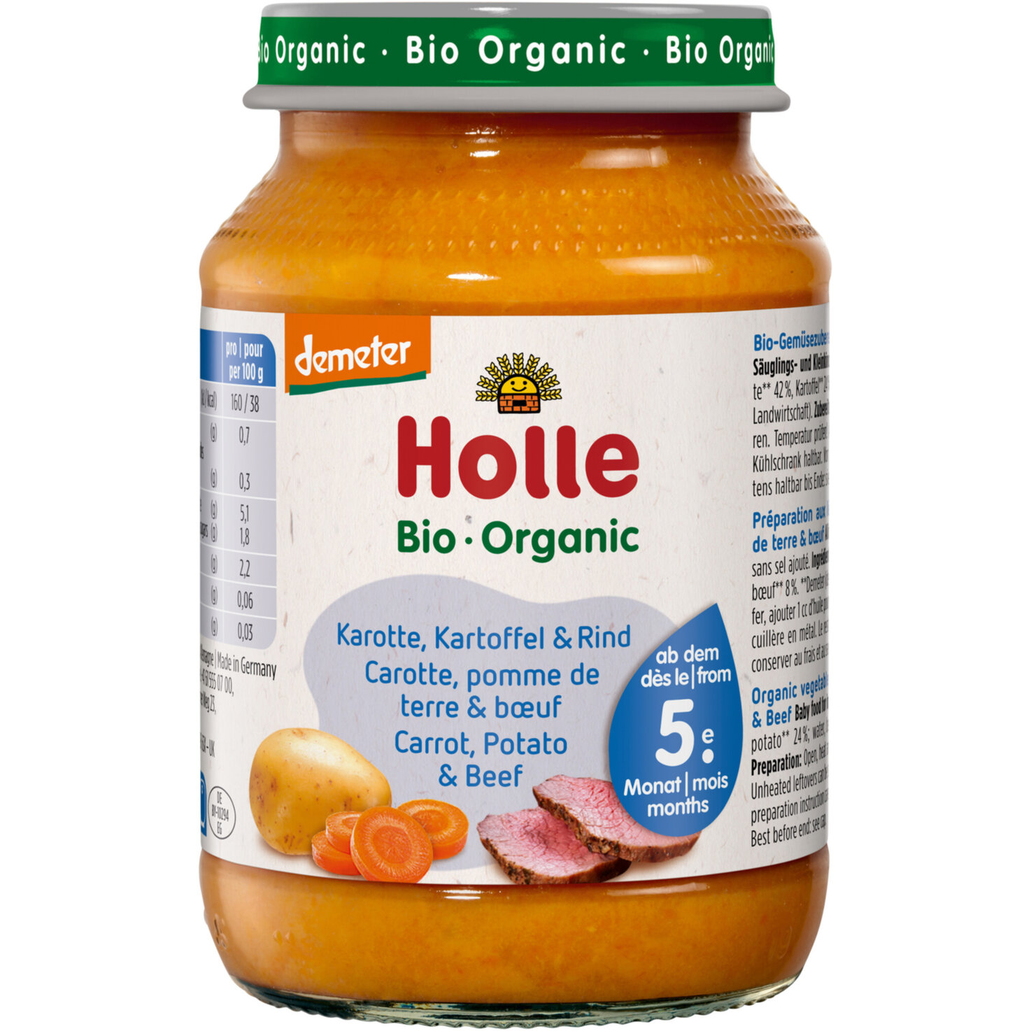 Holle Demeter Bio Karotten Kartoffeln & Rind 5+ Monate
