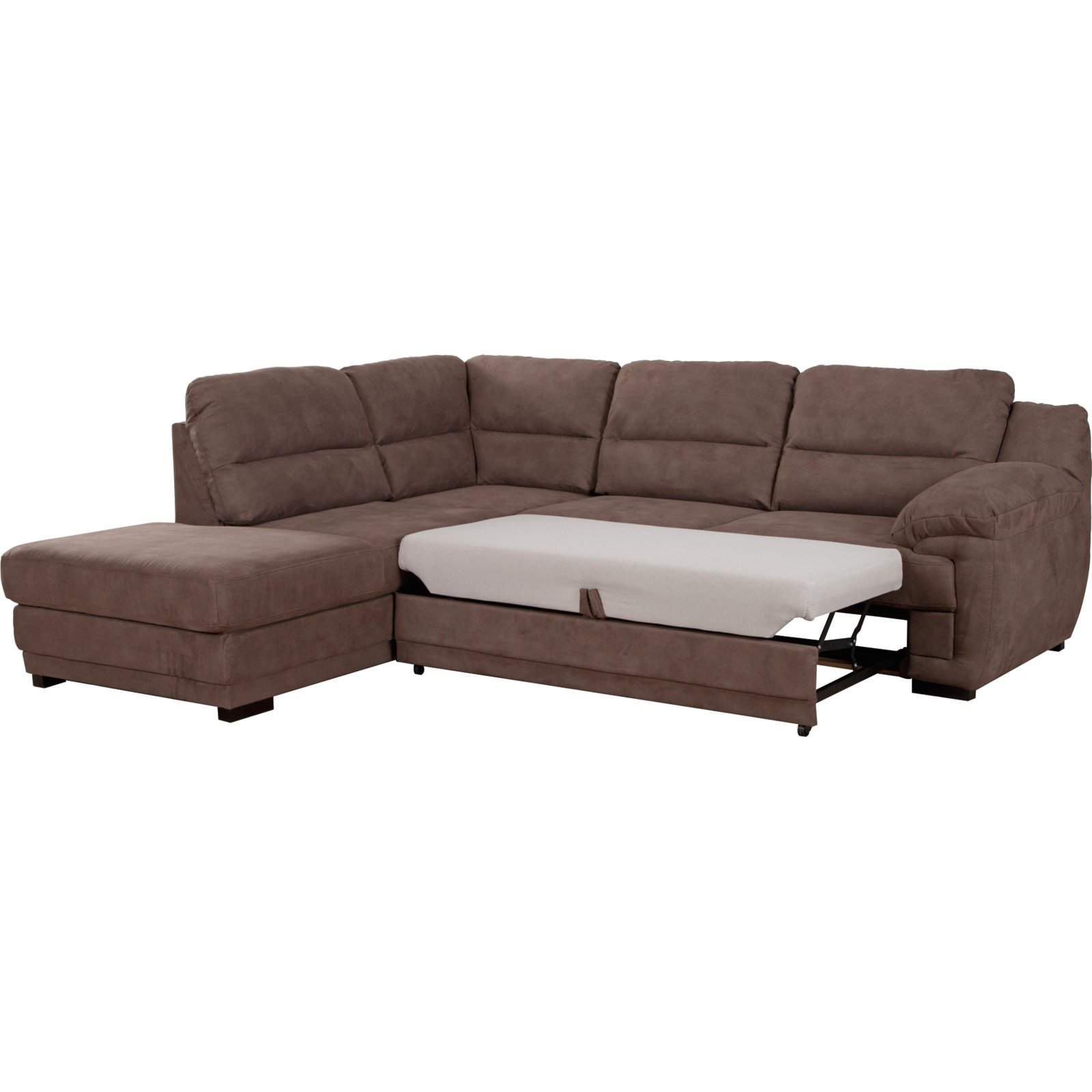 Ecksofa Melfi Microfaser braun, Récamière links