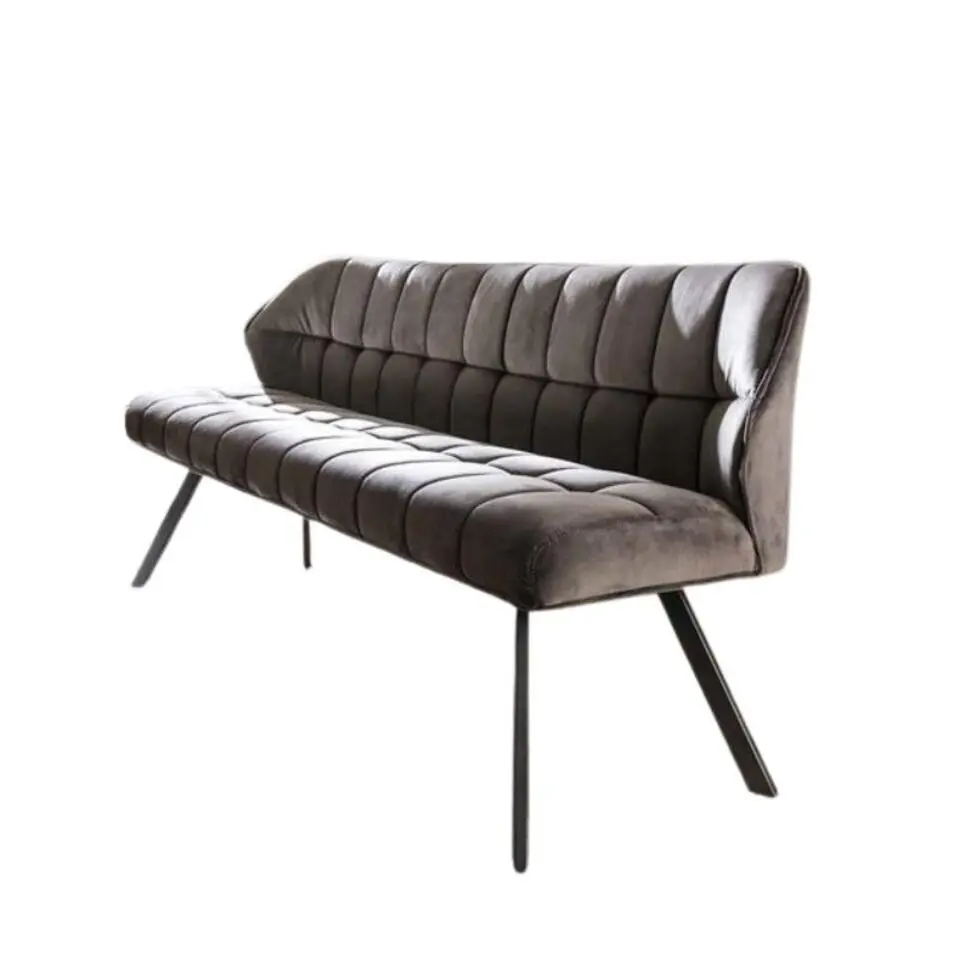 Kalfort Eetkamerbank Kelly velvet antraciet 190x59x84cm