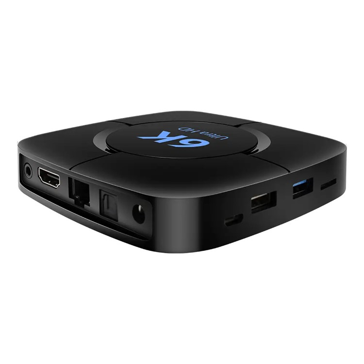 4GB Ram 6K Android 12.0 Smart TV Box Internet WiFi Streaming HDMI 32GB Quad Core Media Player mit Gigabit Ethernet LAN / Digitaluhr   Fernbedienung