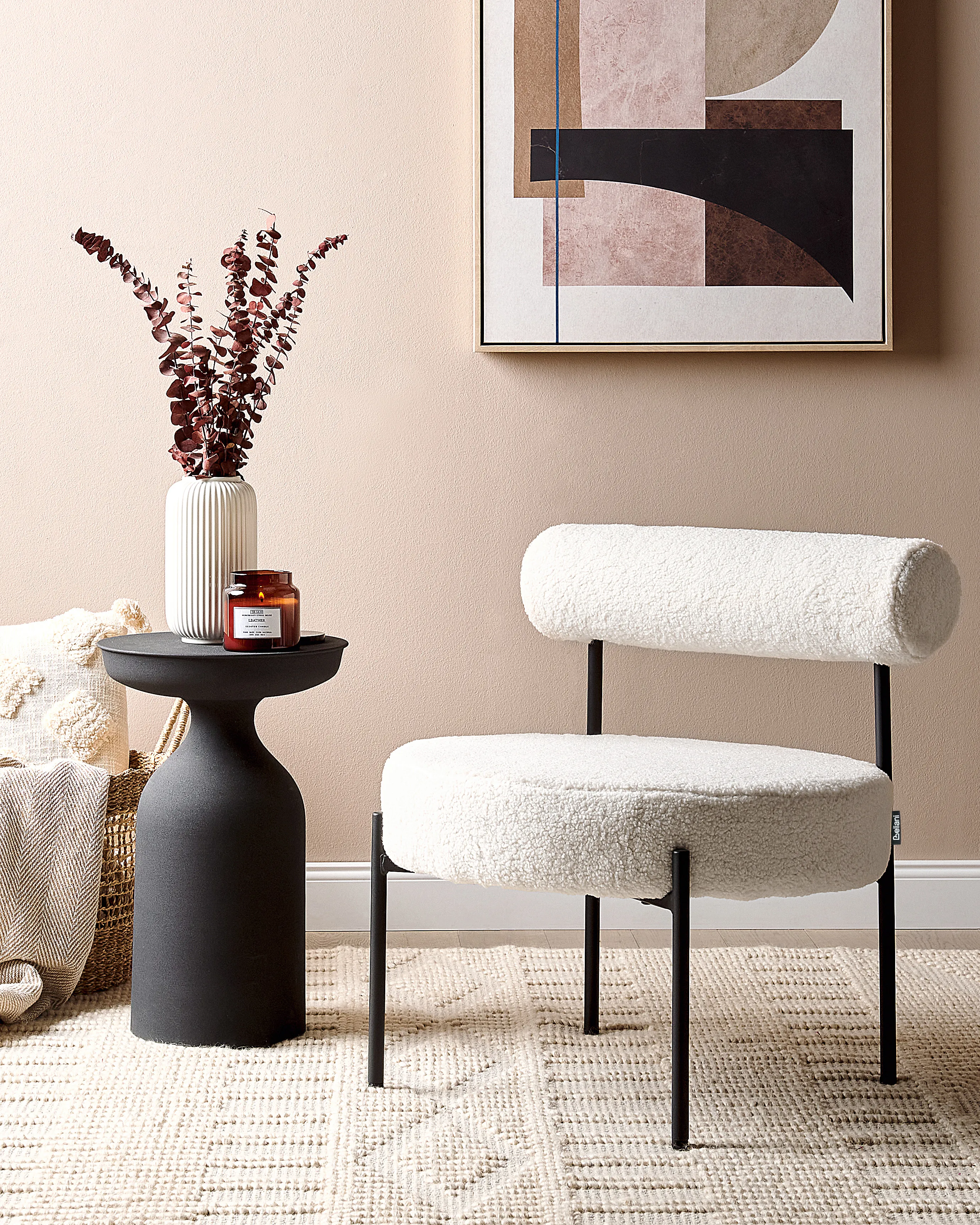 Fauteuil ALPHA Bouclé Wit