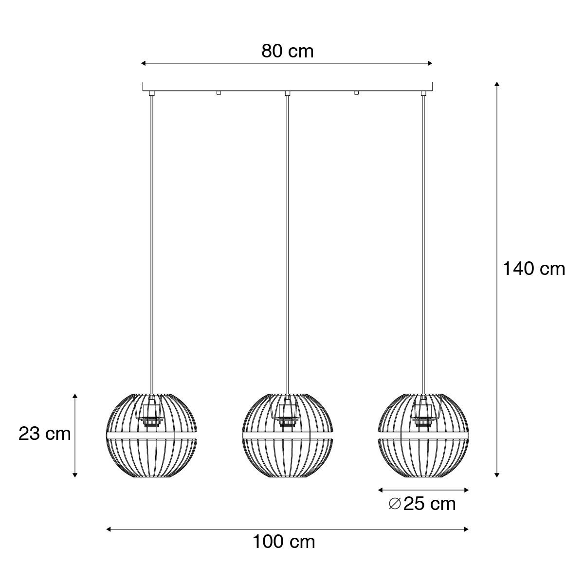 Moderne hanglamp zwart 3-lichts - Sphaera