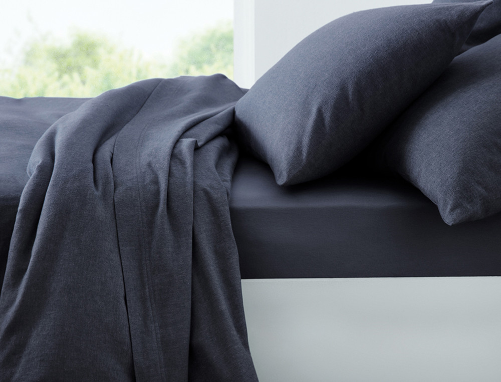Housse de couette-Flanelle tissé-teint