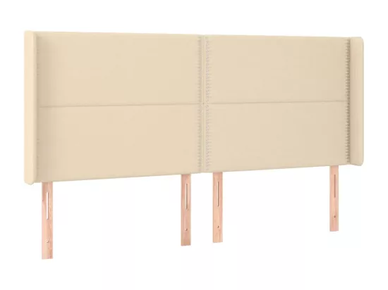 Sommier tapissier avec matelas et LED Crème 180x200 cm Tissu