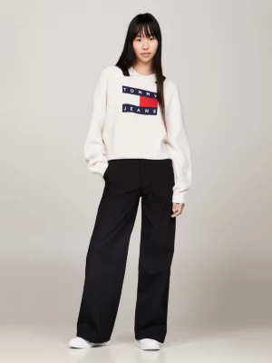 Blusa cropped quadrada com distintivo de bandeira