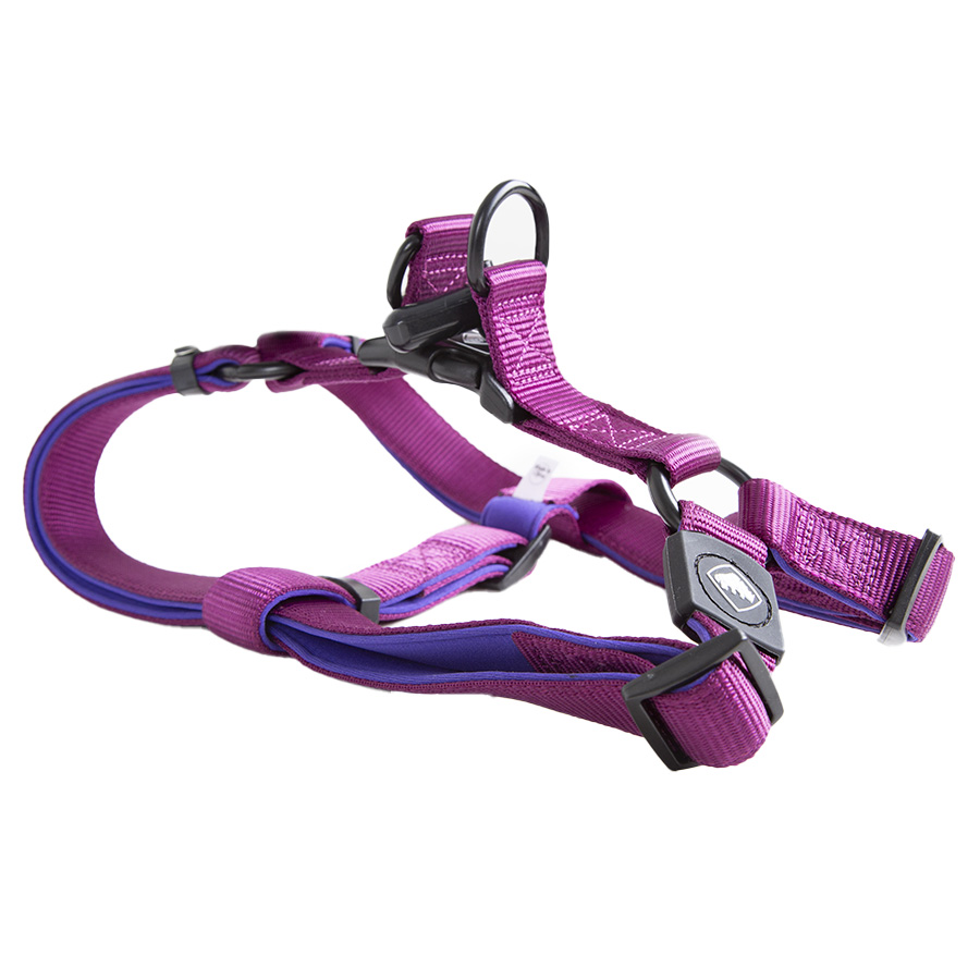 Coleira peitoral para cães TK-Pet Neo Classic em nylon roxo