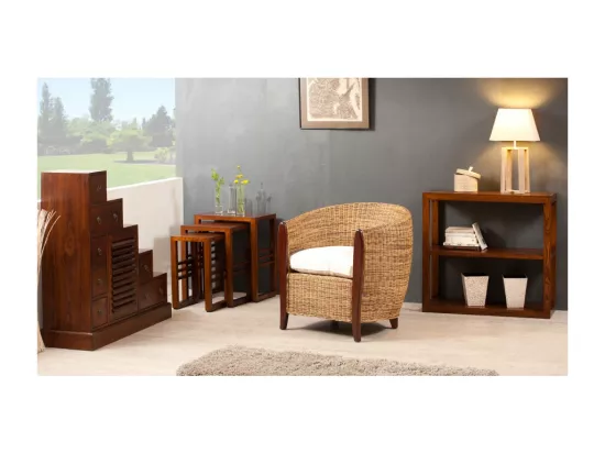 EDEN - Cabriolet rotin avec coussin