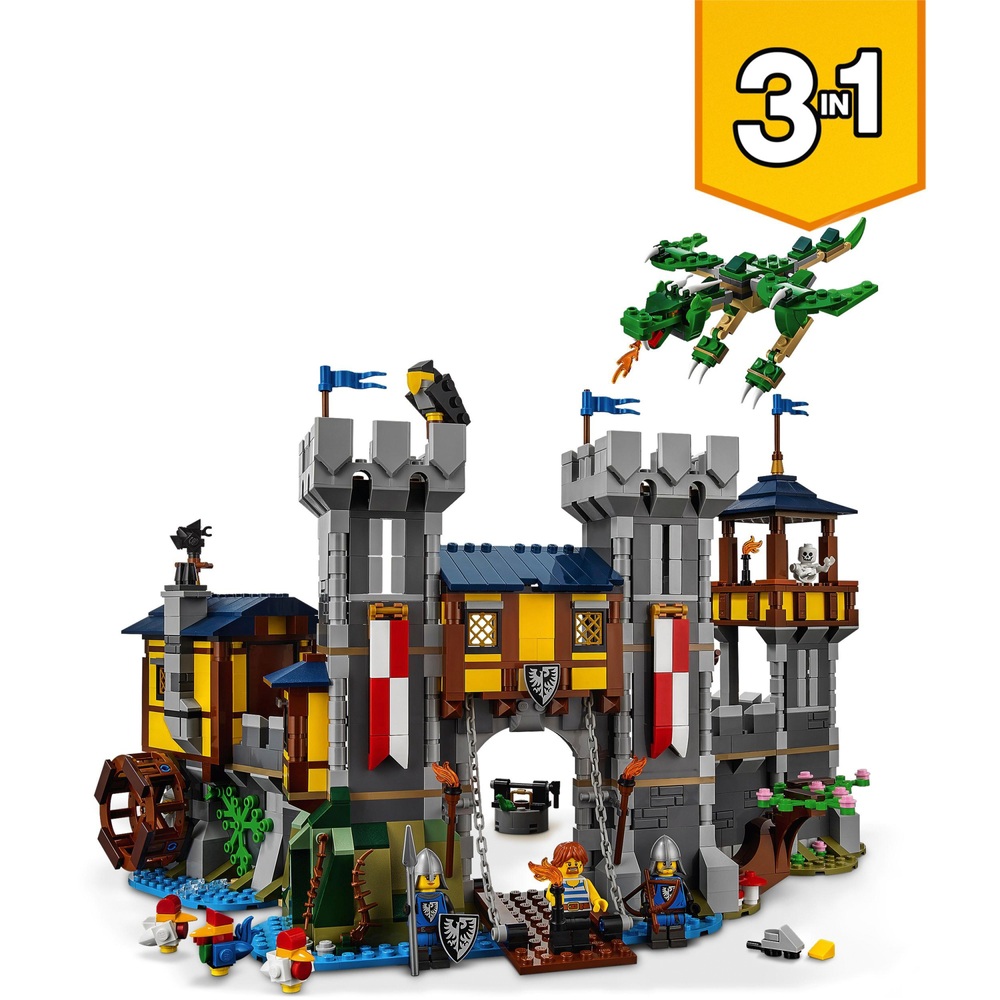 LEGO Creator 31120 3-in-1 Mittelalterliche Burg & Drachen-Spielset