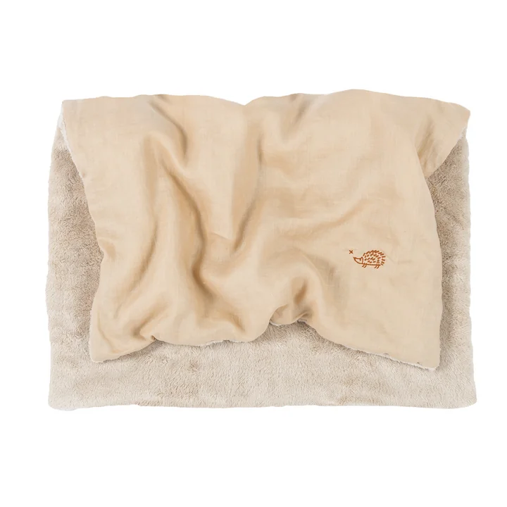 Nobodinoz - L1N0 Baby Winterdecke, 70 x 100 cm, greige (bestickt)