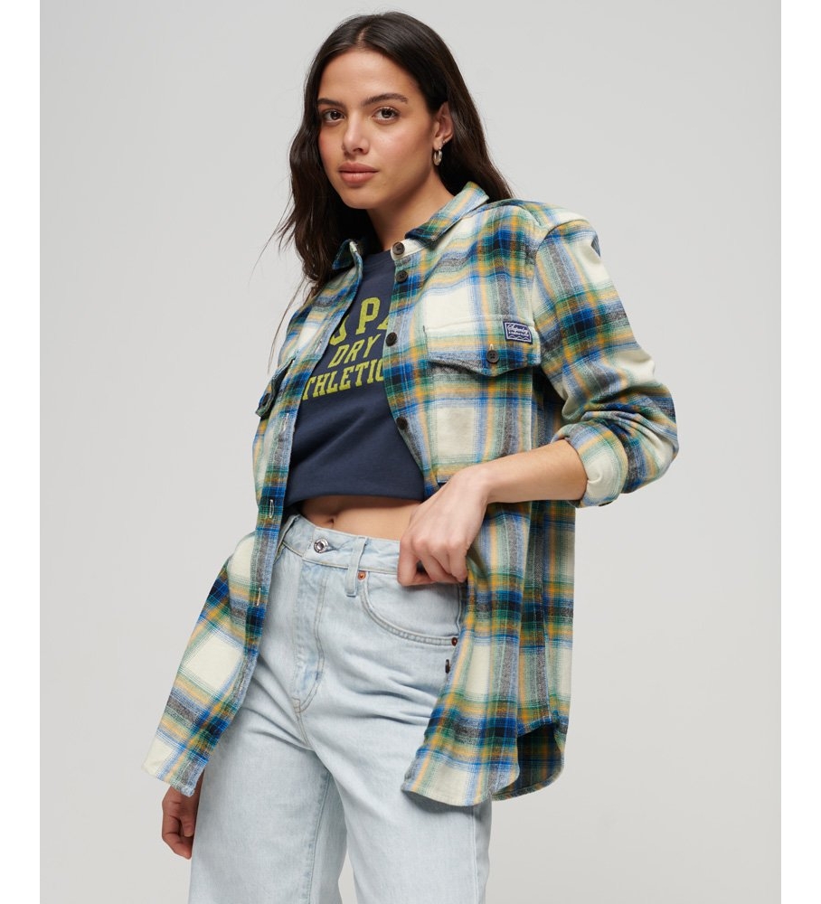 Sobretudo xadrez verde vintage da Superdry