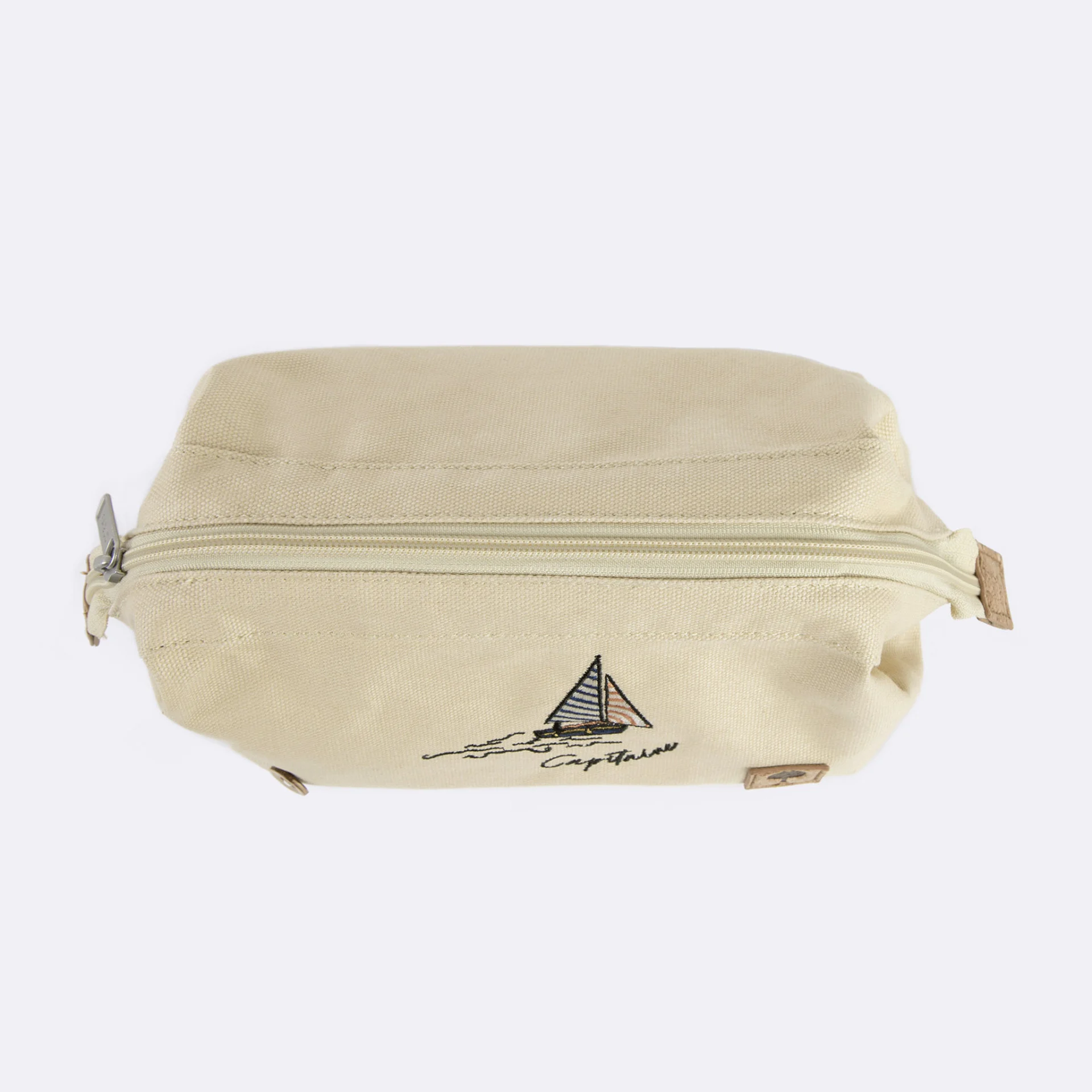 Trousse de toilette beige vegan coton recyclé - modèle washbag