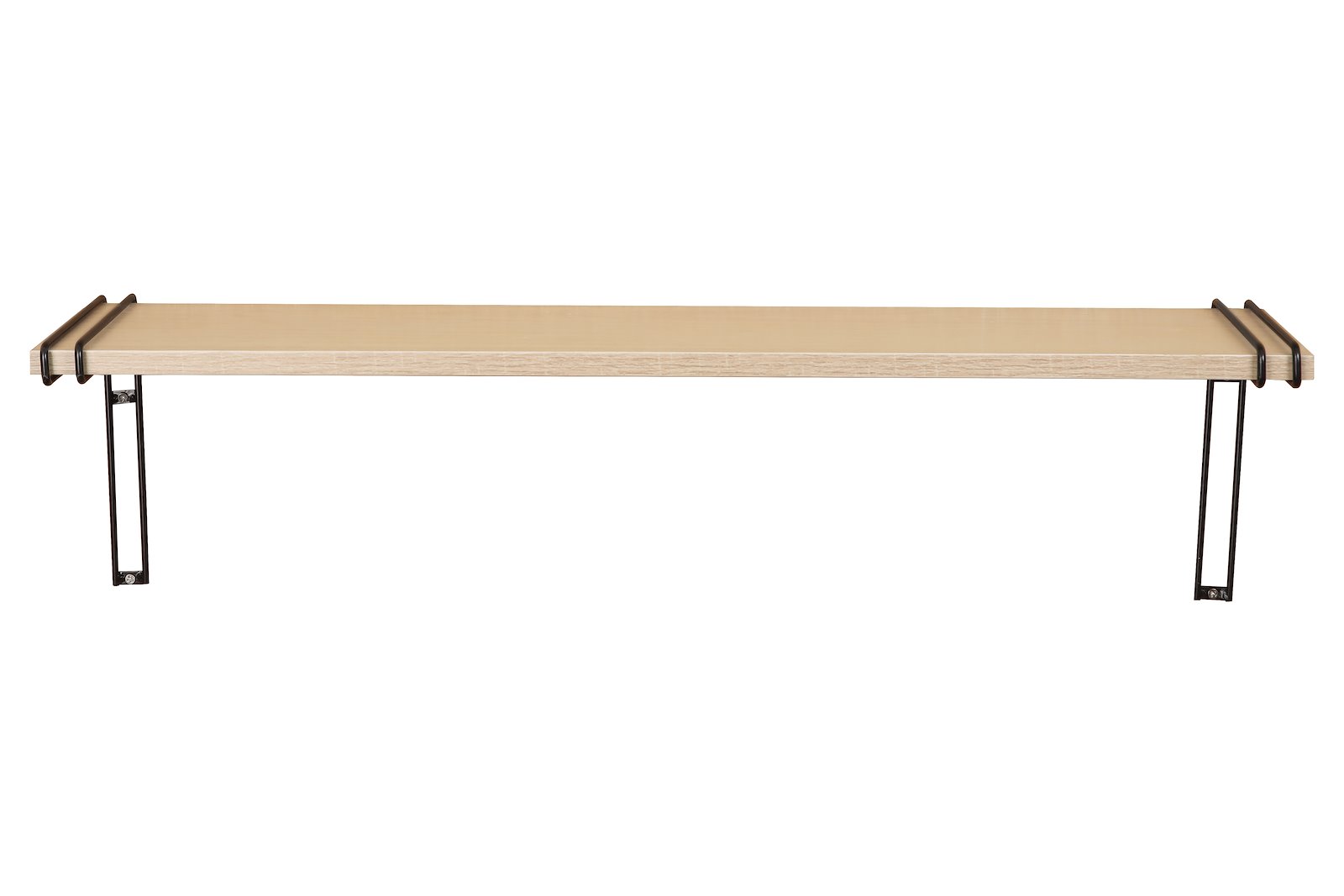 Matteus vegghylle Eik finér 80 cm med sorte hylleknekter under