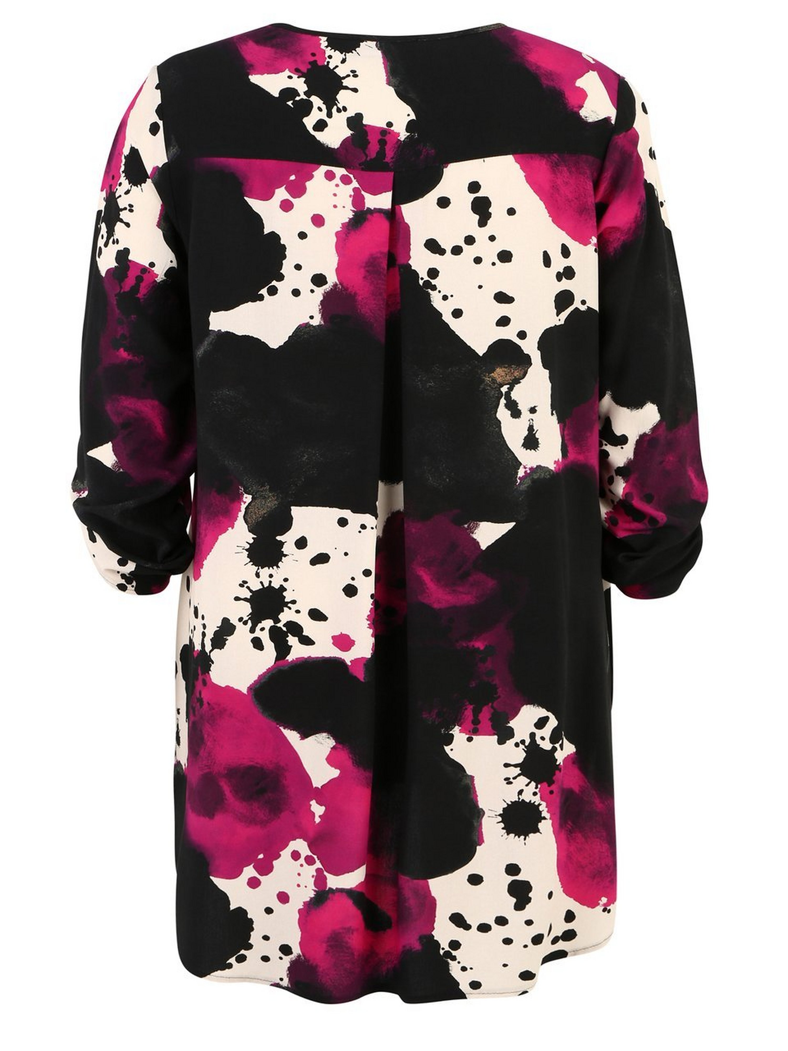 Long-Bluse mit V-Ausschnitt