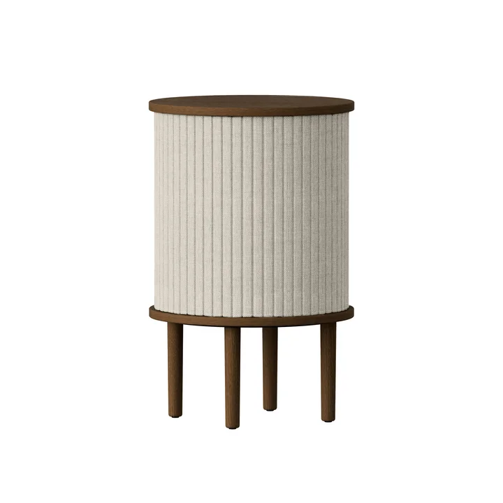 Umage - Audacious Beistelltisch mit USB Anschluss, Ø 38 x H 59.3 cm, Eiche dunkel / white sands