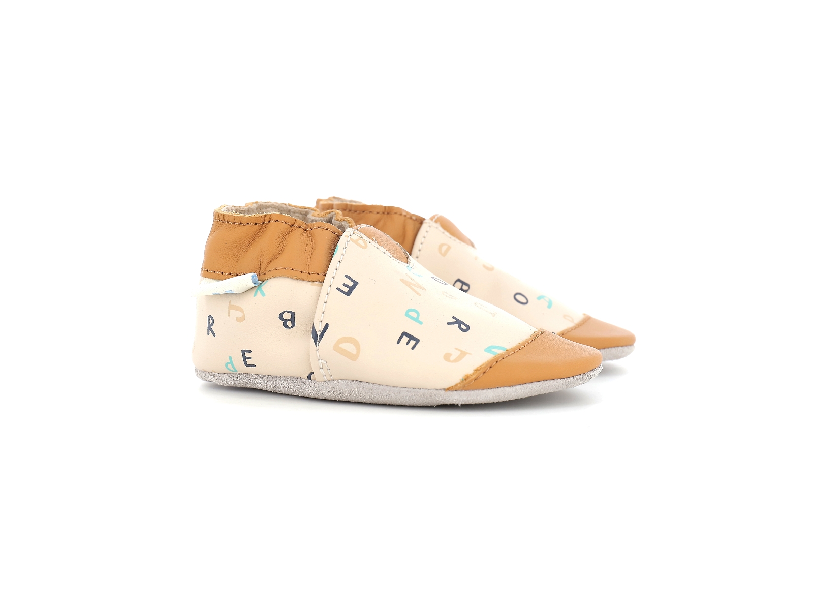 Robeez-ABC LESSON Cuir Multi-Marron