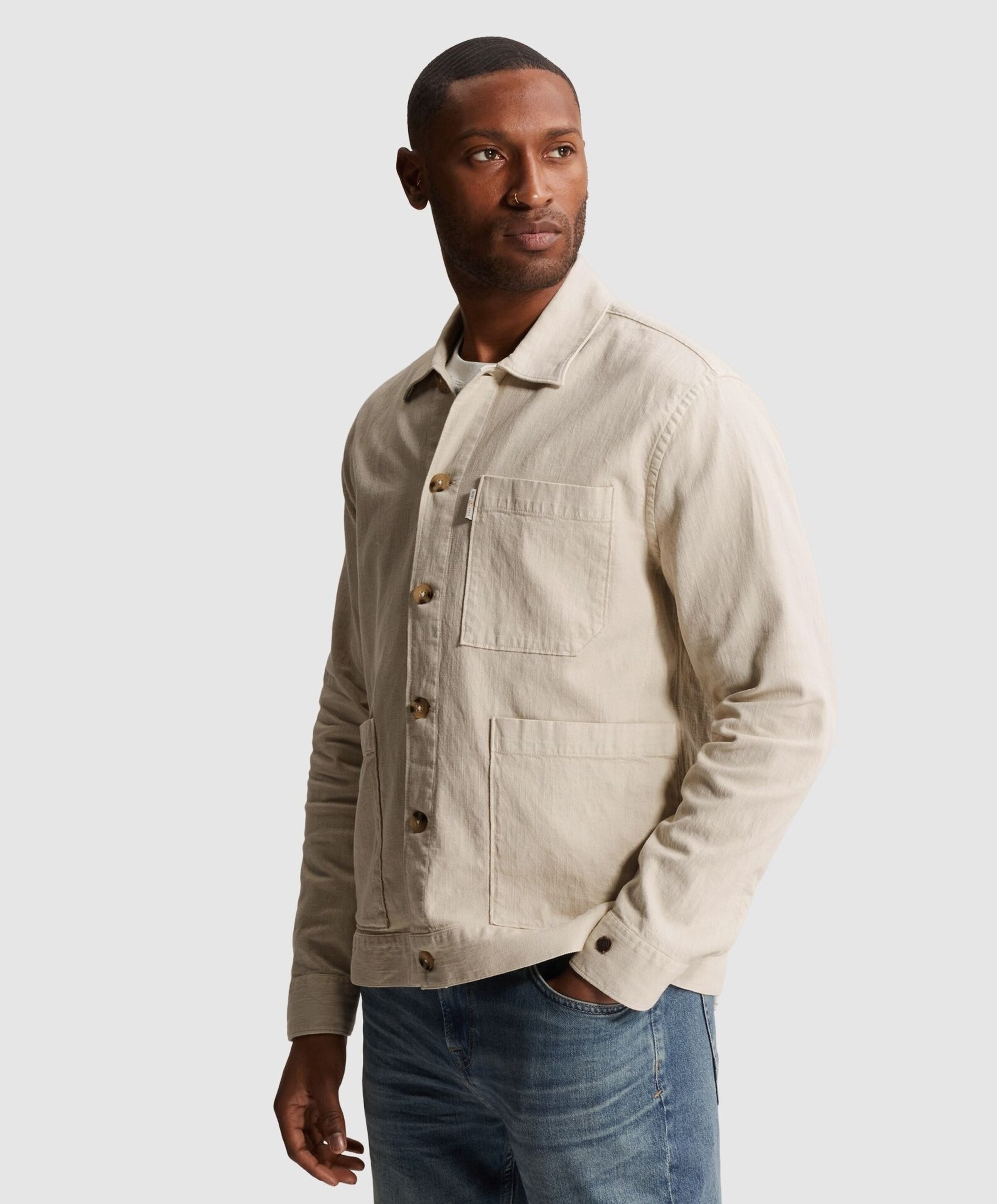 Cast Iron Heren overshirt beige