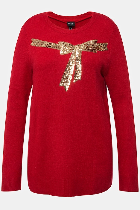 Pullover, Pailletten-Schleife, Rundhals, Langarm