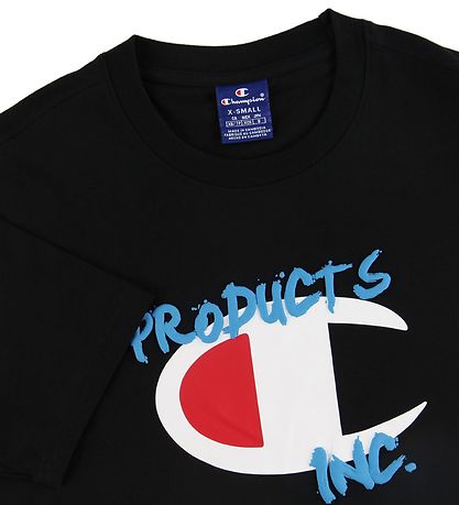Champion Fashion T-Shirt - Schwarz m. Logo