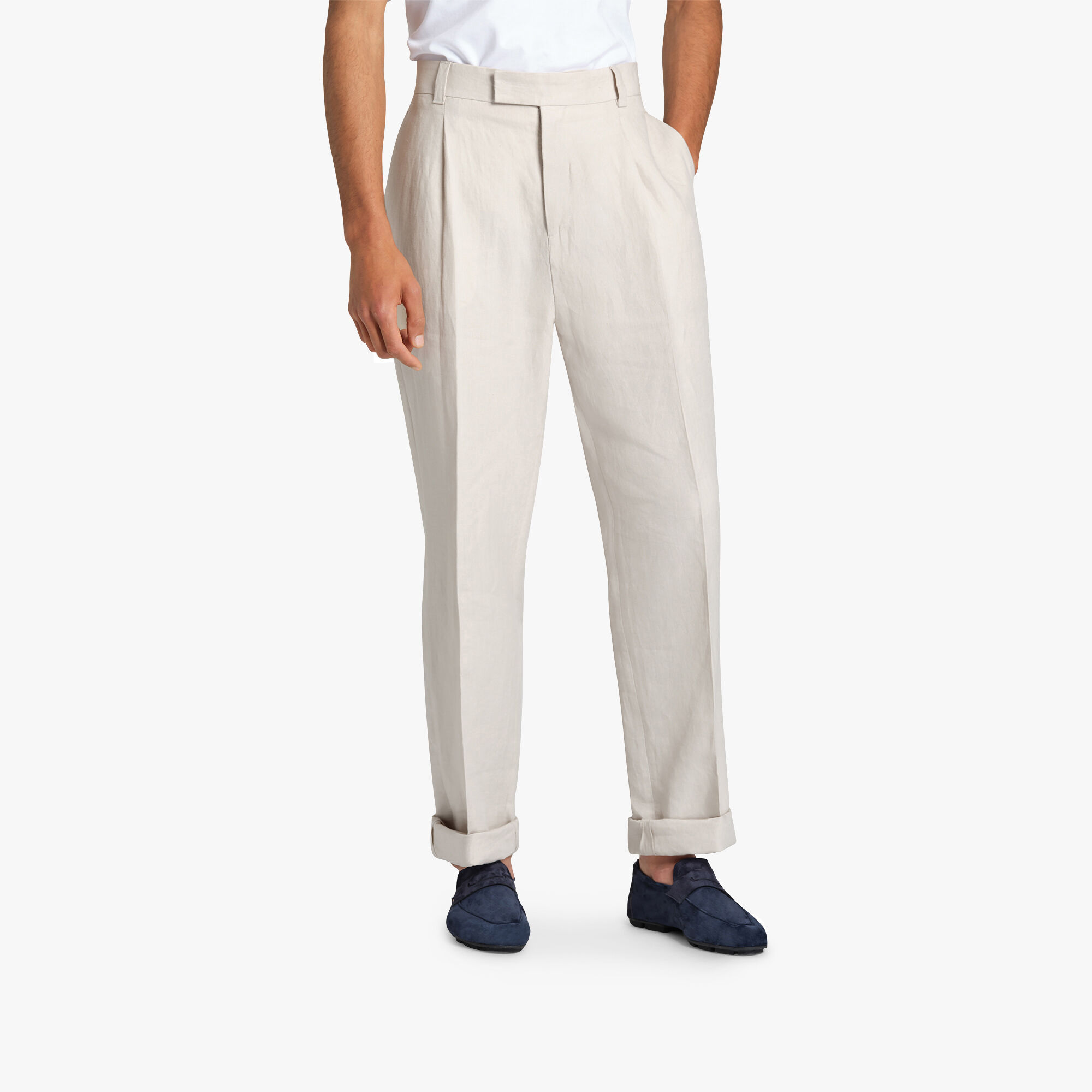 Pantalon Plisse En Lin