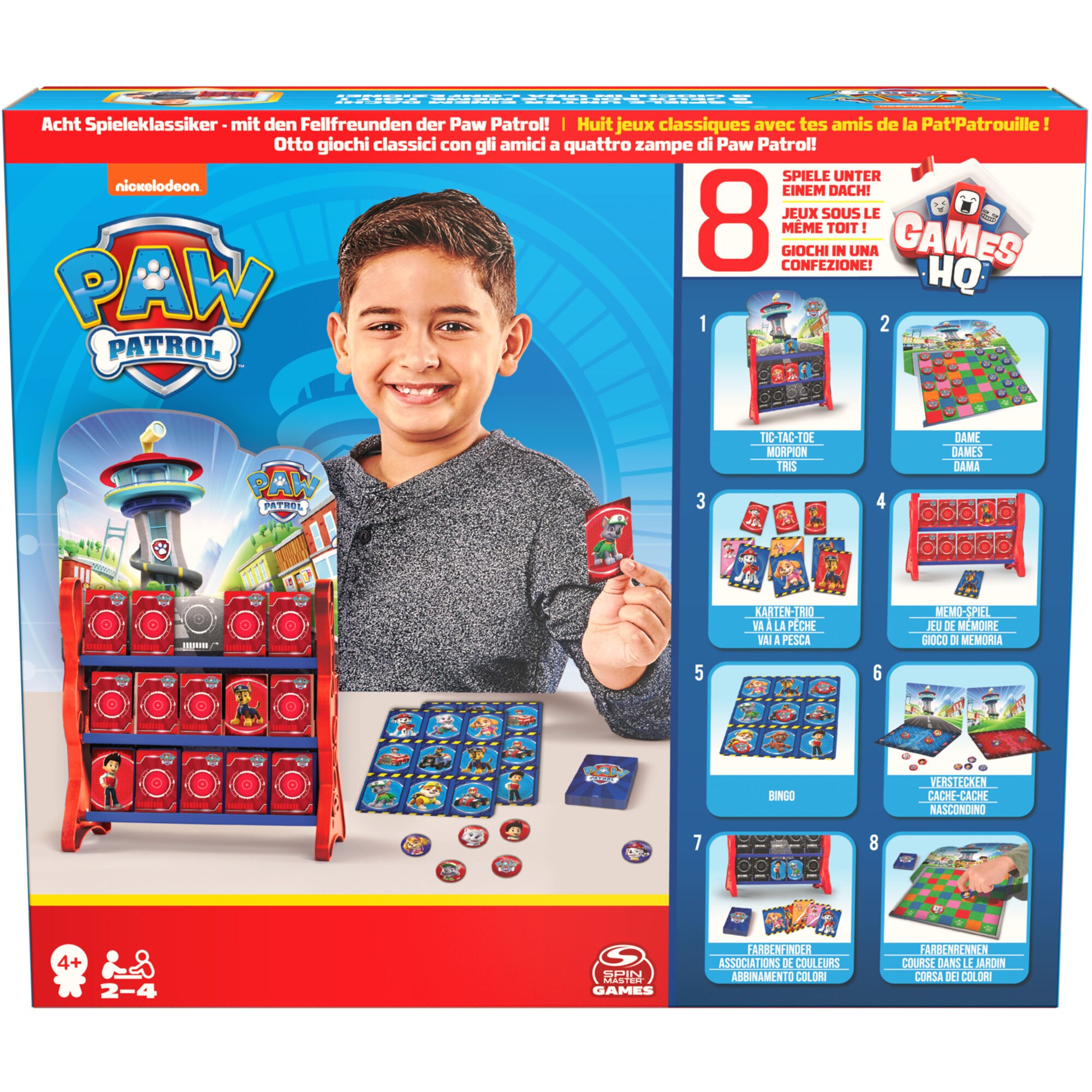 Spin Master Gesellschaftsspiel Paw Patrol: Games HQ - Spielesammlung