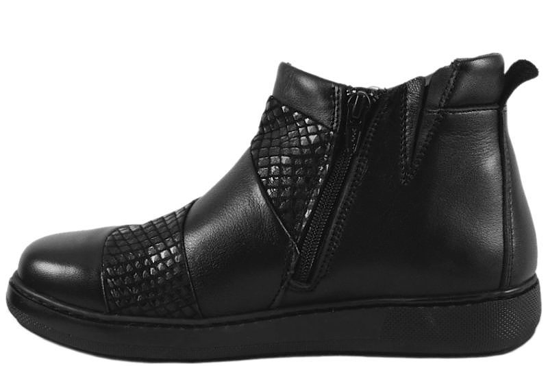 NEW FEET KORT STØVLE SORT GLAT SKIND