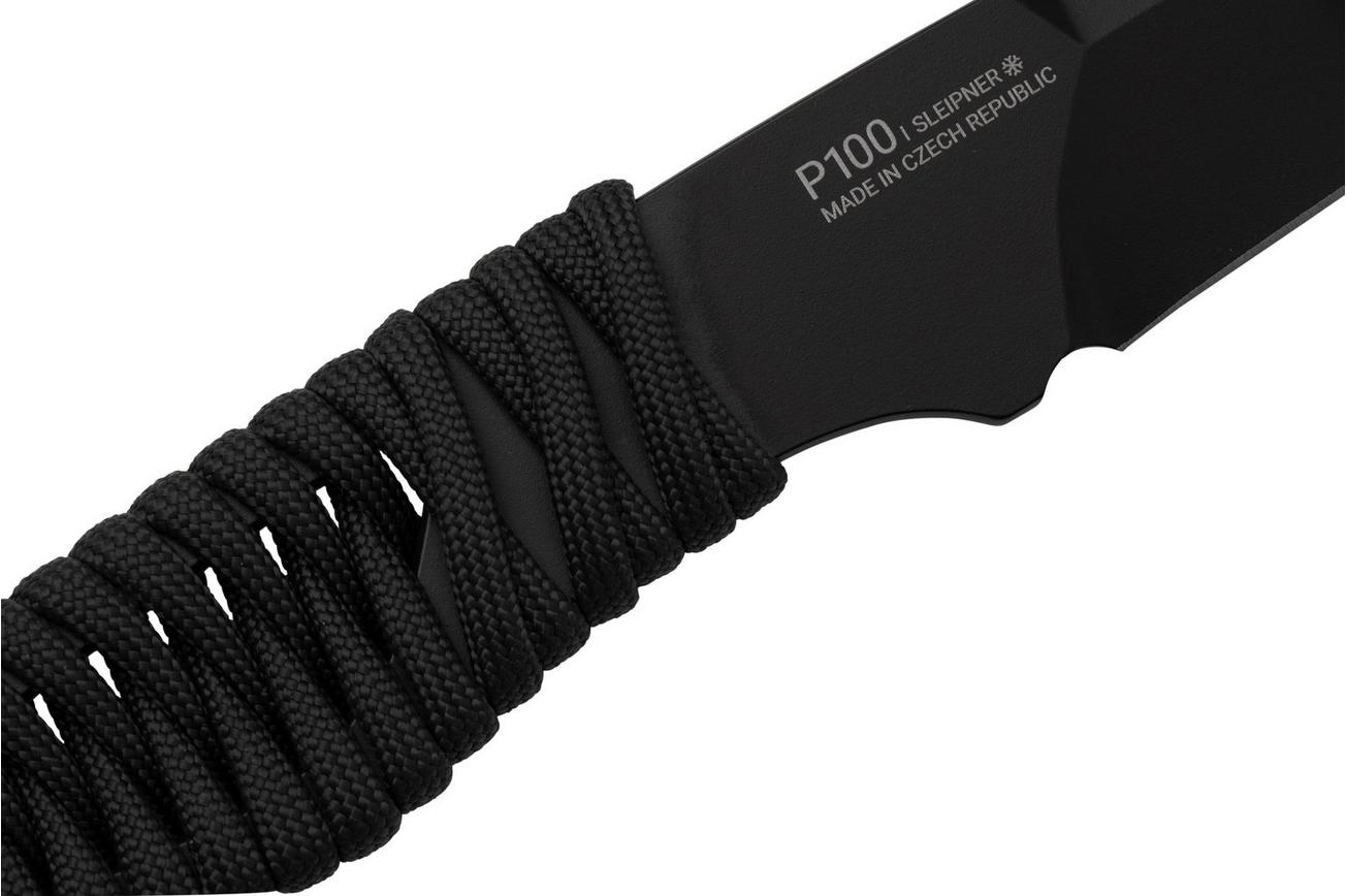 ANV Knives P100 Sleipner Cerakote, Grey Paracord, P100-038, Black Kydex Sheath, nekmes