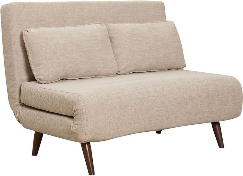 Bronx71 - Slaapbank Kristian - Beige - 1,5 Persoons - Gerecyclede Stof - Multifunctioneel