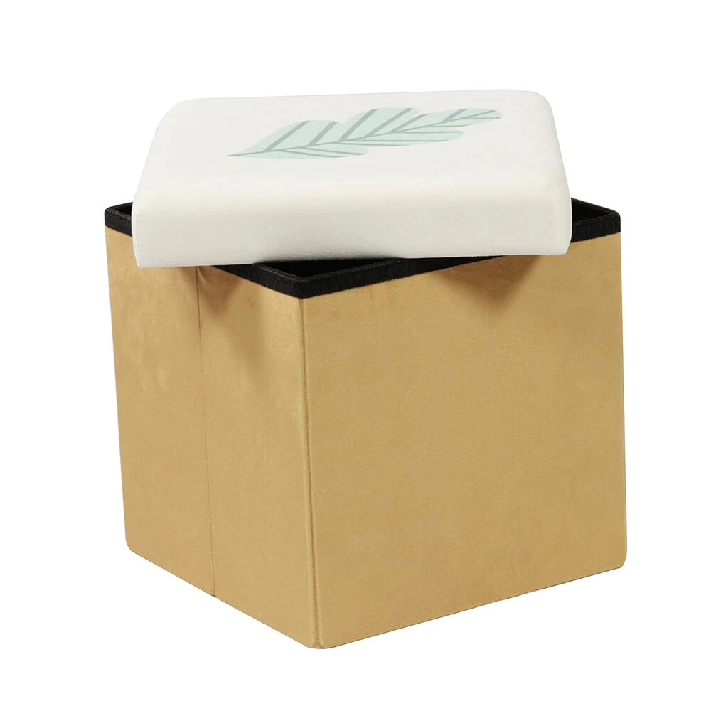 Pouf coffre cube Clara forêt - L30xP30xH30 cm