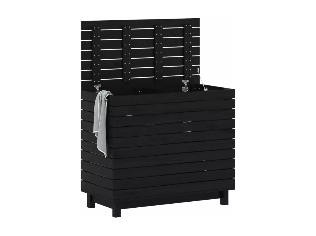 Panier à linge 88,5x44x76 bois massif de pin