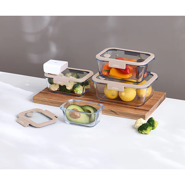 4 boîtes de conservation sous vide 460 ml, 800 ml, 1200 ml et 1900 ml
