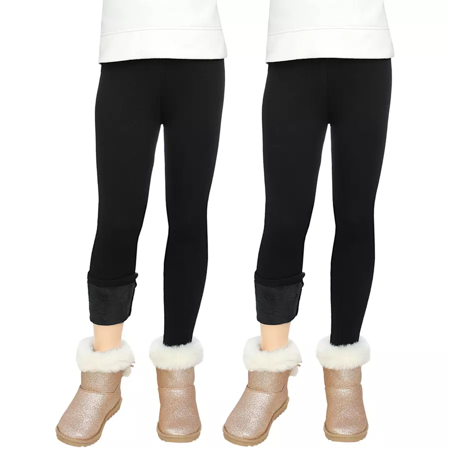 TupTam Mädchen Winter Leggings 2er PACK Gefüttert schwarz
