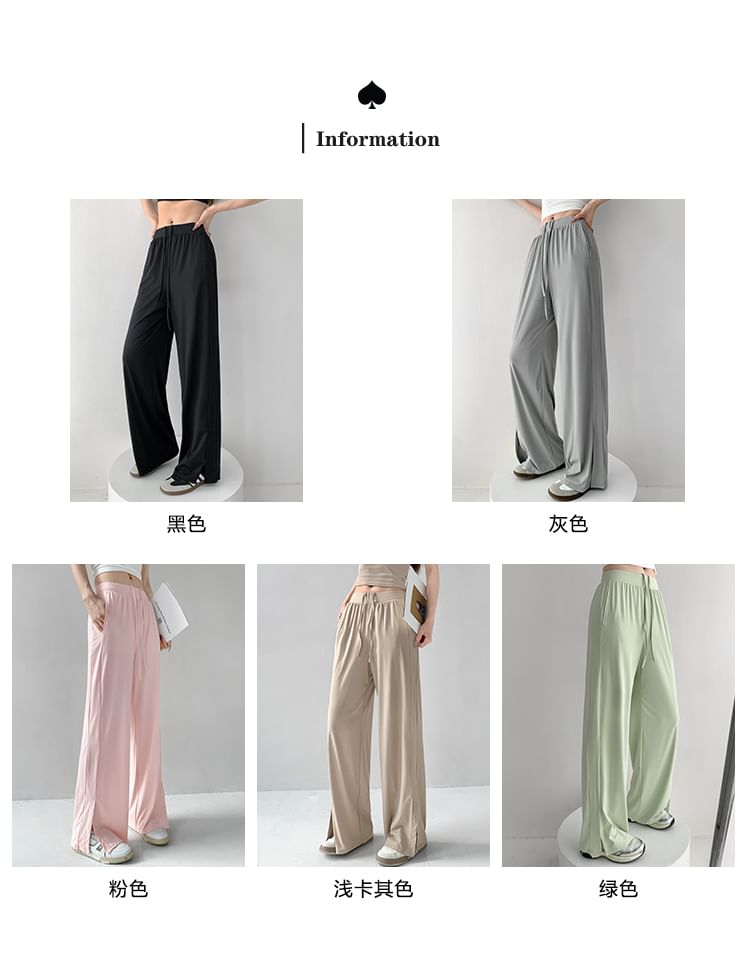 Shira - Koelere joggingbroek met wijde pijpen en split