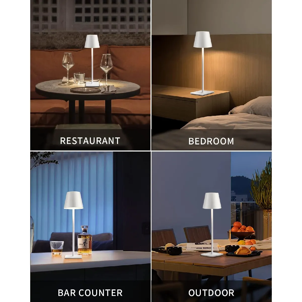 Lampe de Table Tactile Rechargeable - Blanc