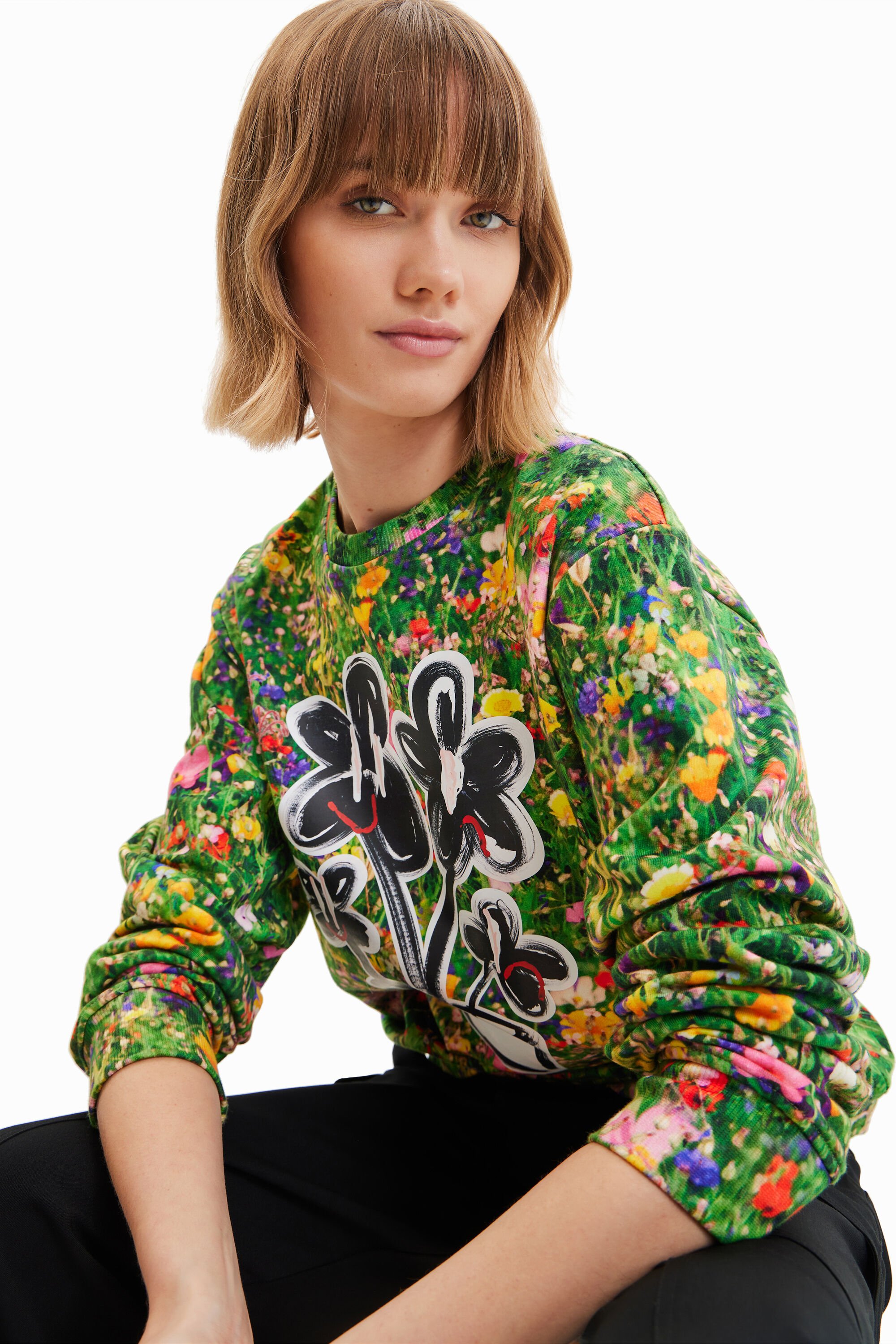 Sweat-shirt fleuri plante