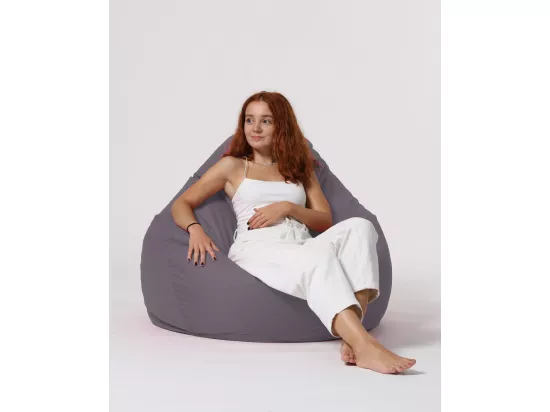 Pouf poire gris fumé Premium XXL