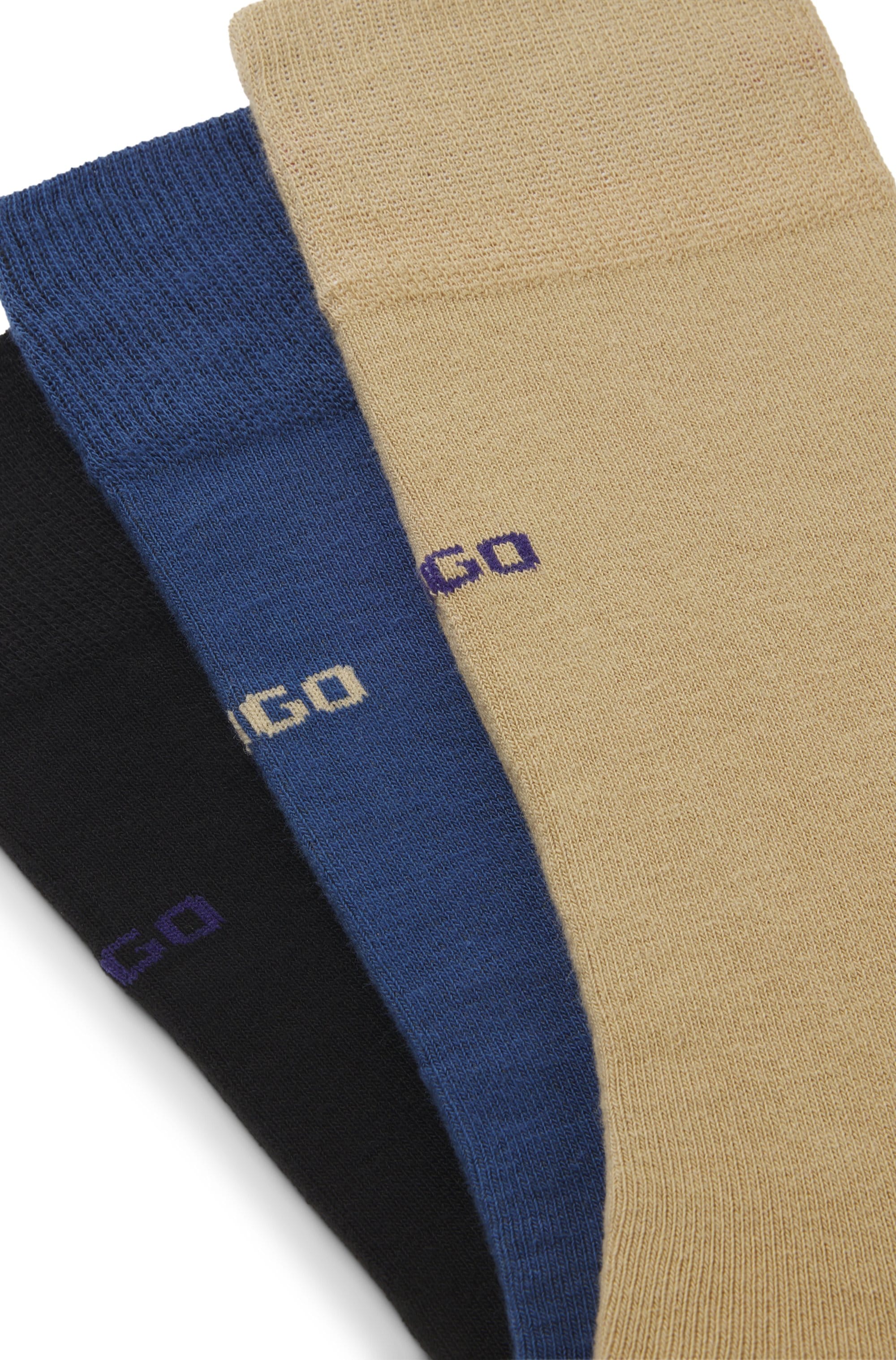 HUGO Underwear Businesssocken »3P RS UNI CC« Packung, 3er Pack, 3 Stk. tlg. mit kontrastfarbenen HUGO Logo-Schriftzug